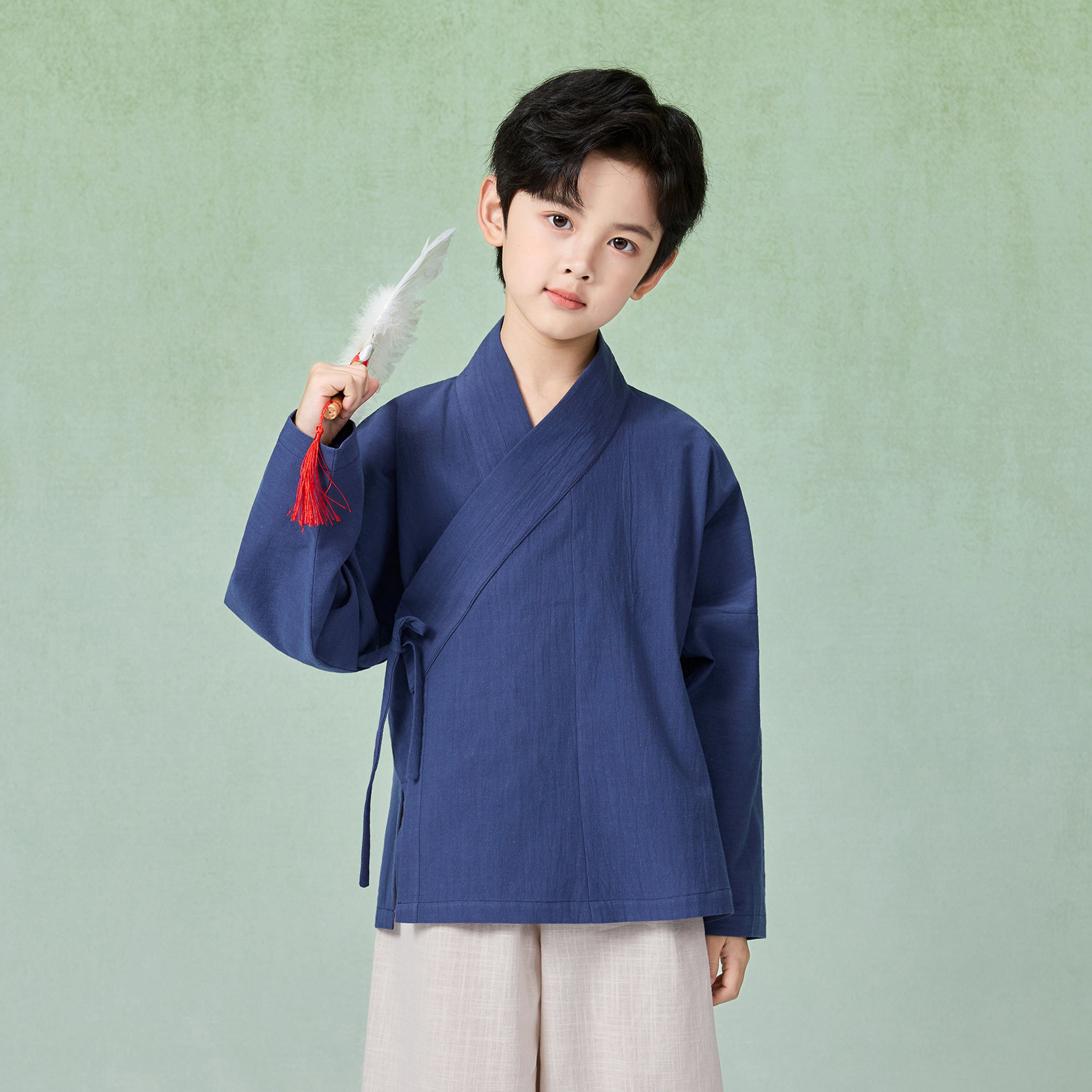 儿童男明制日常汉服交领中式上衣图片