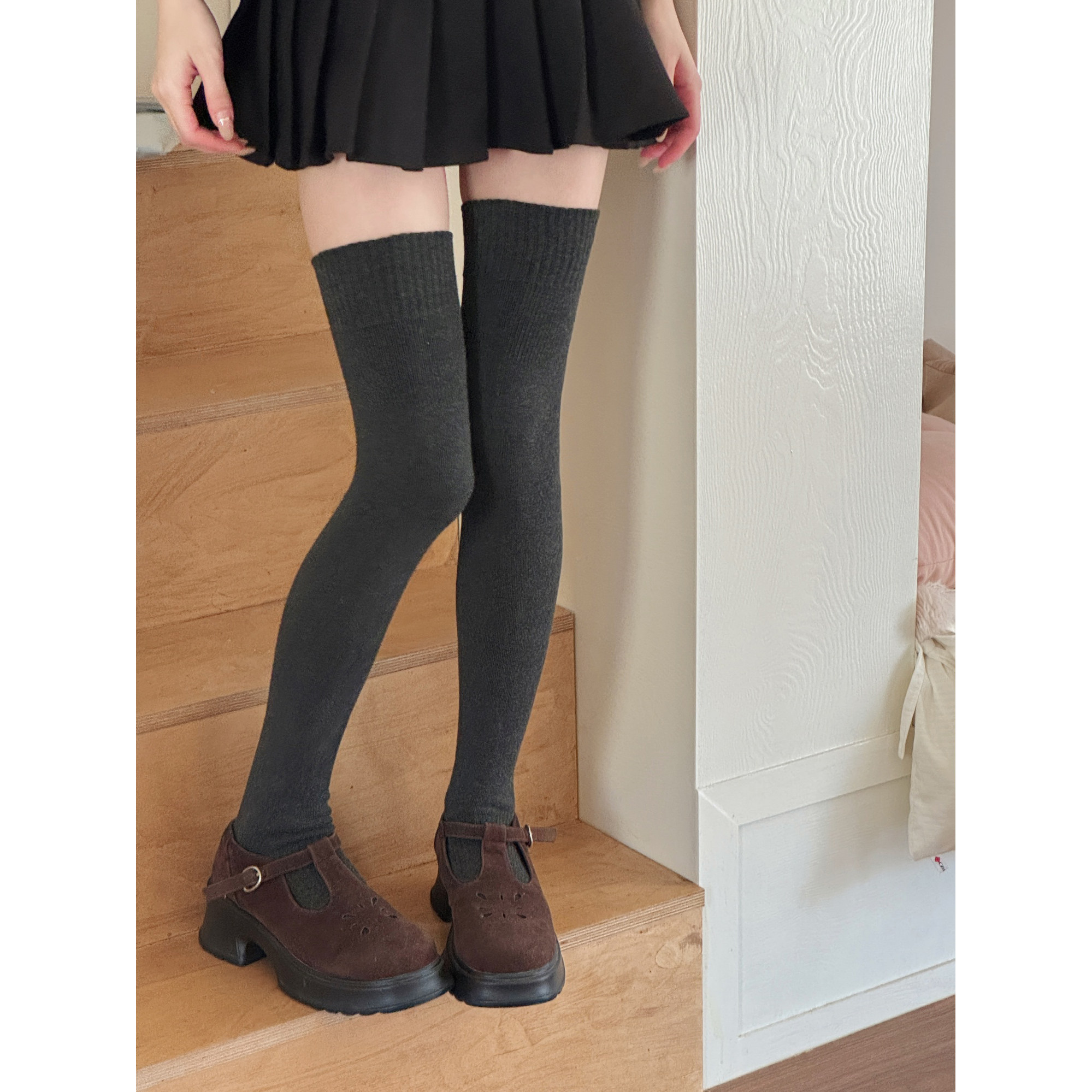 秋冬加厚毛圈过膝袜子女点胶不掉筒保暖纯色显瘦大腿袜灰色高筒袜,女士内衣/男士内衣/家居服,长筒袜,淘宝优惠券,粉丝福利购,淘宝优惠卷