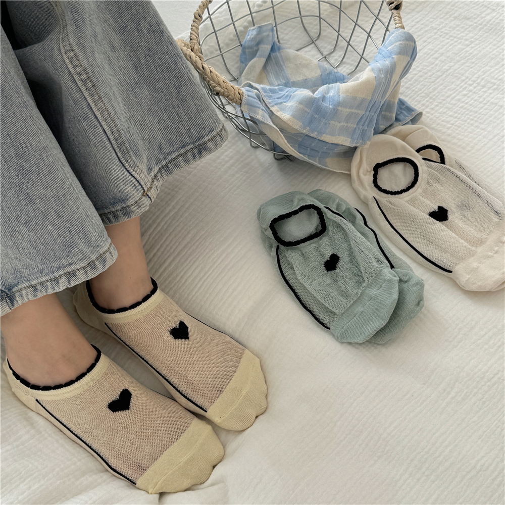 风铃爱心 | 镂空小爱心船袜女薄款透气不掉跟无骨休闲袜子女