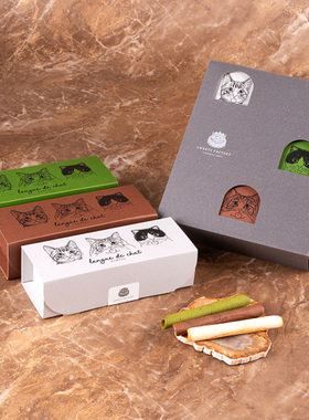 日本 期间限定 原味/抹茶/可可黄油猫舌卷 盒装 8枚