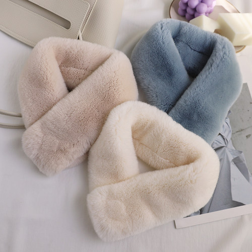 韩版兔毛皮草冬季围巾新品