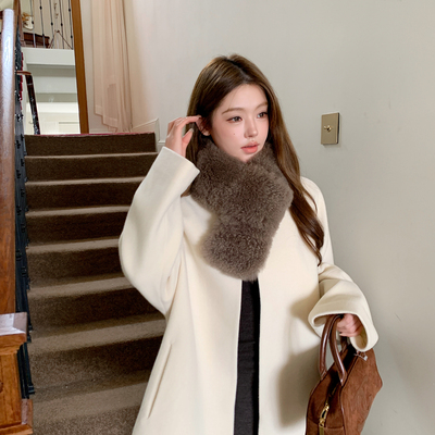 天然卷毛山羊绒皮毛一体秋冬围巾围脖亲肤双面皮草围脖|松本物语