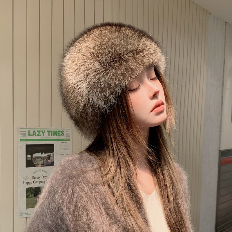 美洲貉子毛帽子欧美冬季