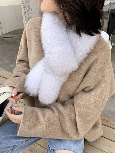 可爱甜美冬季保暖狐狸毛皮草围巾