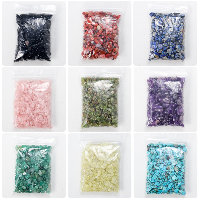 天然粉白黄水晶碎石能量消磁供佛