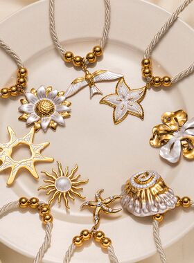 女轻奢小众不锈钢饰品项链粗绳