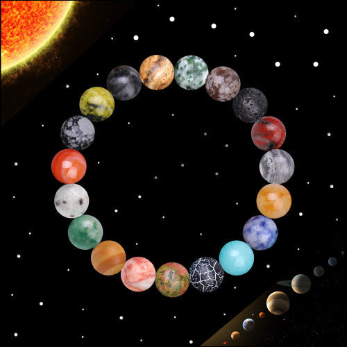 八大行星手链编织太阳系石头手链