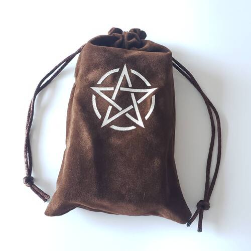 新升级9色塔罗牌袋 天鹅绒加厚五芒星刺绣牌袋 Tarot bag