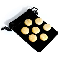 7 желтого нефрита+черный бархатный пакет