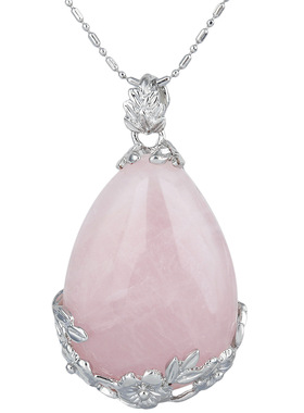 水滴形天然水晶石项链吊坠