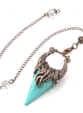 电商棱锥水晶外贸牛角灵摆挂件