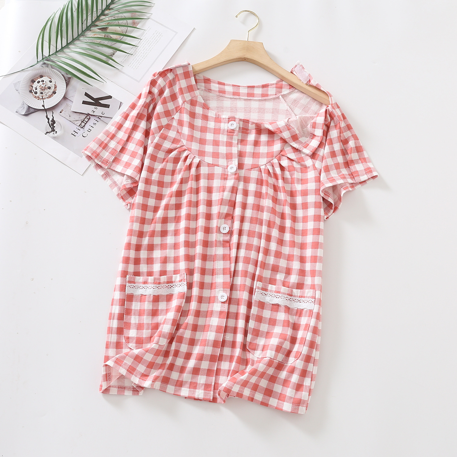 夏季卧床老人偏瘫衣服半袖胳膊腿骨折术后男女易穿脱护理服病号服