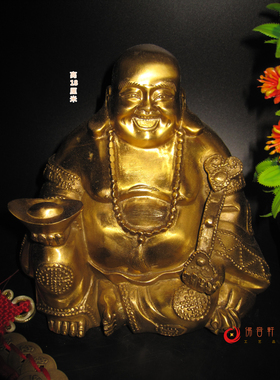 招财笑佛神像纯铜风水布袋和尚