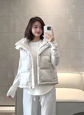 lulu同款Wunder Puff四格羽绒服马甲泡芙连帽短款外套女露露新款