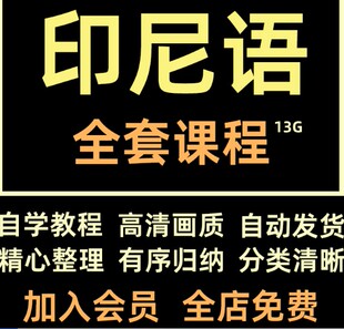 印尼语视频教程教学自学资料小语种训练基础印尼课程入门讲解印度