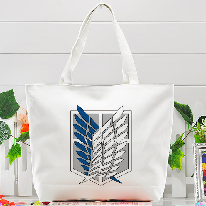 进击的巨人周边帆布包女单肩小文艺学生书包购物袋简约百搭清新在类目 模玩/动漫/周边/cos/桌游, 卡通/动漫周边, 动漫背包/钱包/箱包中 - 来自Buy2taobao.com提供专业的淘宝代购服务