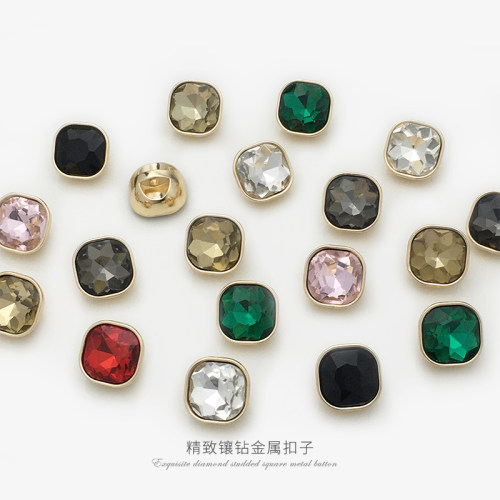 粉色方形金属镶钻纽扣针织开衫上衣连衣裙装饰小扣子外套衬衫钮扣