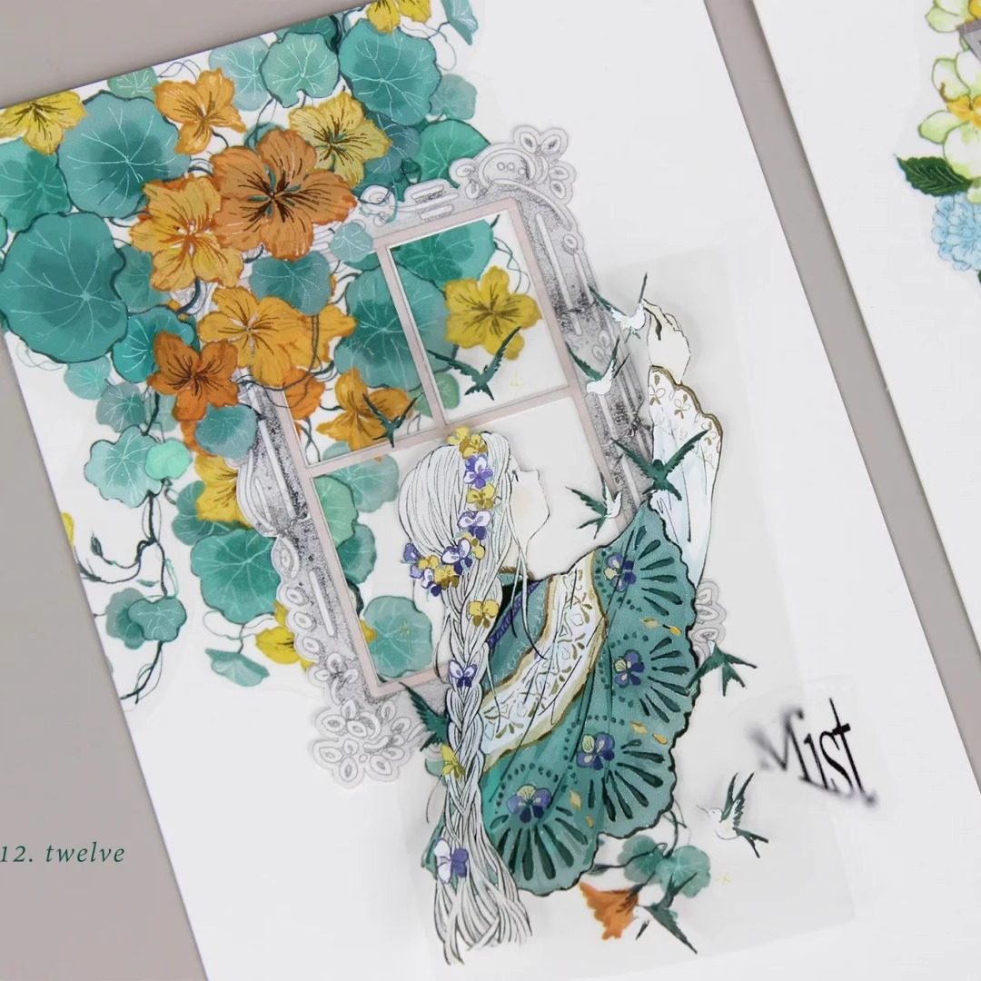 moodtape黎西娅花神人物花花胶带