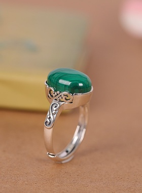 本月新品限时优惠孔雀石戒指女