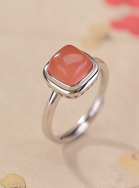 本月新品限时优惠水红玛瑙戒指
