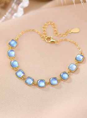 本月新品限时优惠海蓝宝手链女