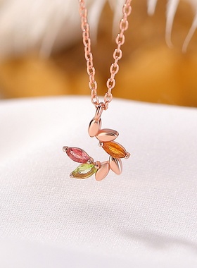 本月新品限时优惠碧玺彩色项链