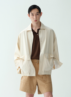 ROYA | 进口醋酸羊毛混纺贴袋翻领微宽松休闲西装夹克