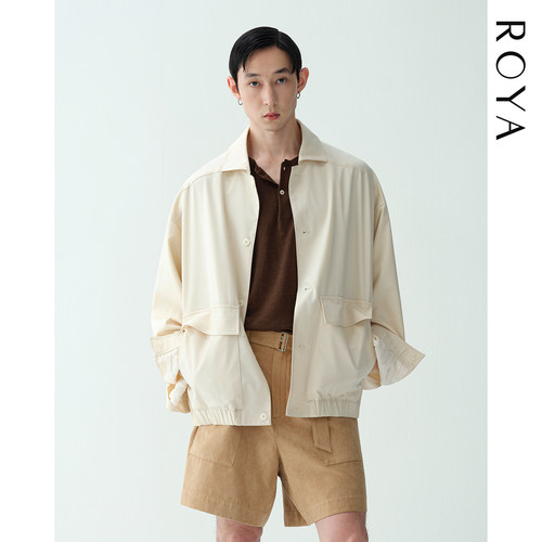 ROYA | 进口醋酸羊毛混纺贴袋翻领微宽松休闲西装夹克