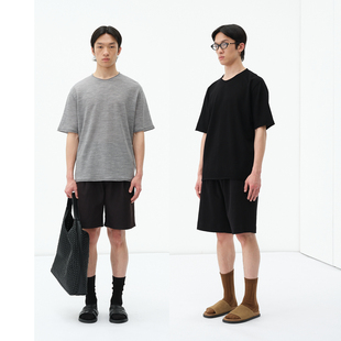 ROYA | 17.5微米澳洲100%防缩绒新澳羊毛卷边短袖T恤轻薄透气夏款