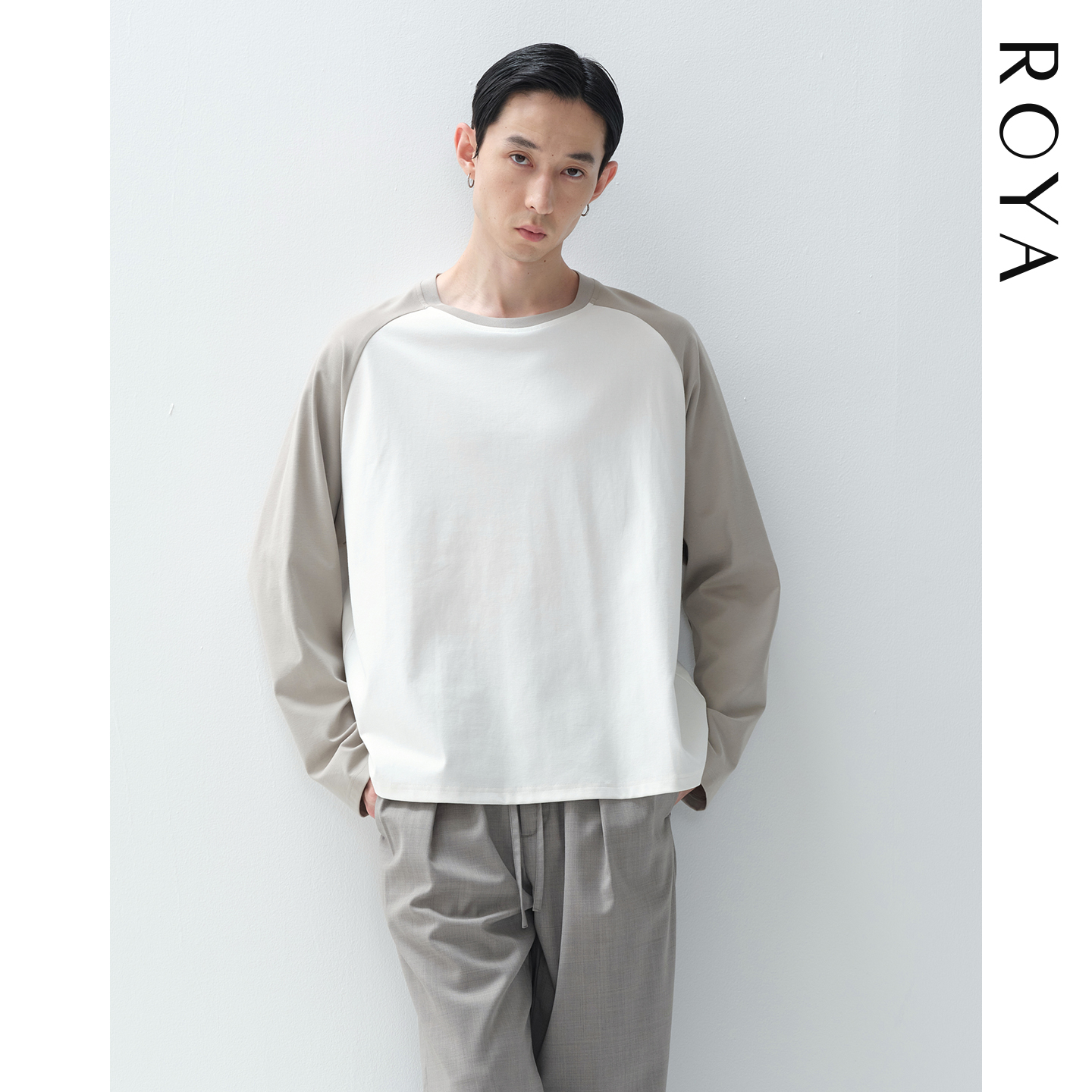 ROYA | 新疆长绒棉液氨工艺撞色插肩长袖T恤