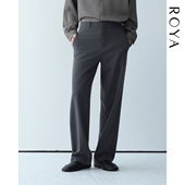ROYA 天丝羊毛混纺半松紧腰休闲西裤 进口五金纯粹极简风流畅剪裁