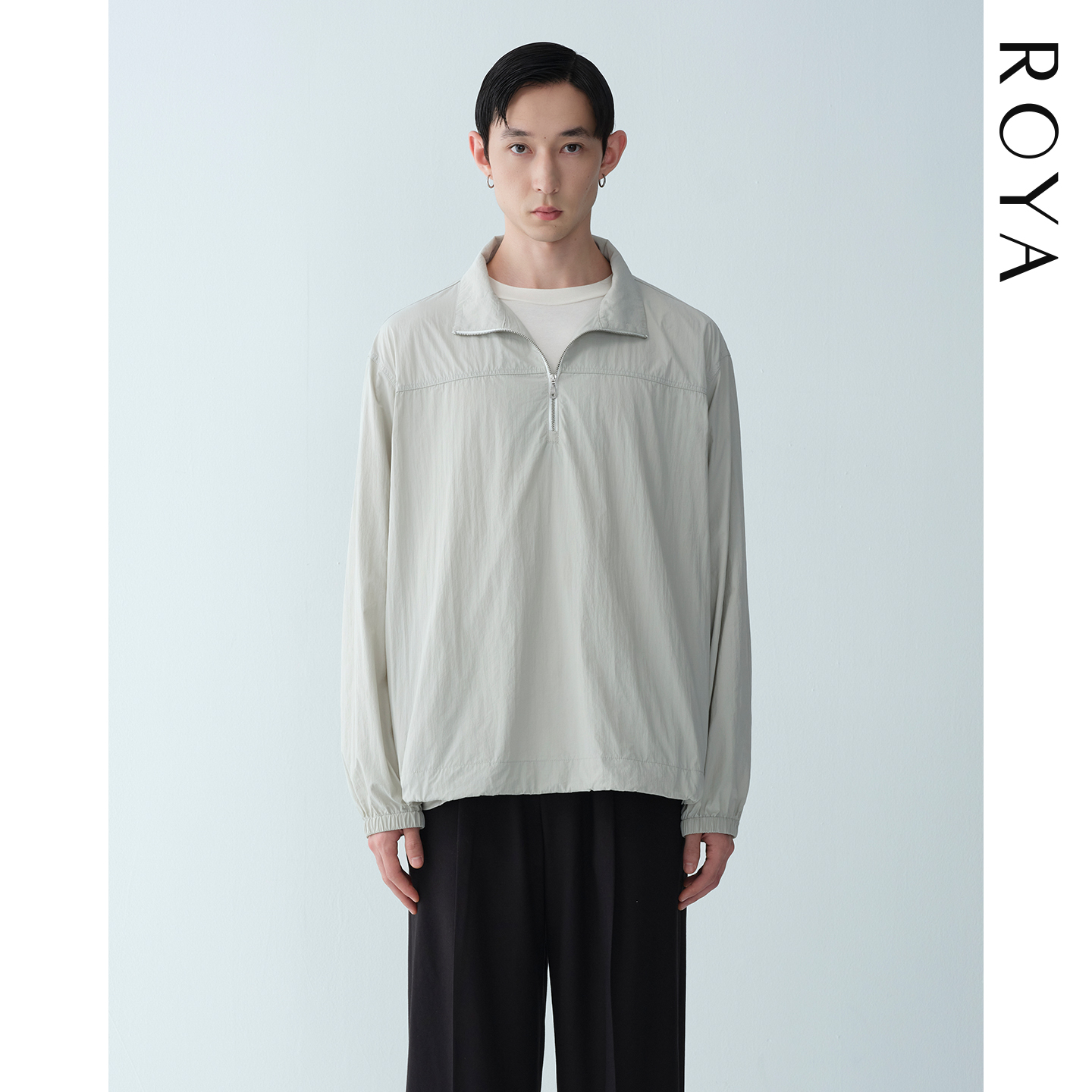 ROYA丨轻量纸感尼龙立领半拉链防晒皮肤衣实用多场景适配进口面料