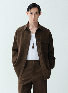 ROYA | 新疆长绒棉斜纹高密水洗做旧贴袋复古工装衬衫夹克