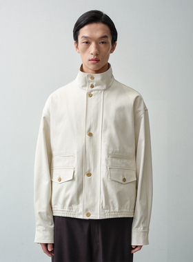 ROYA丨哈灵顿立领夹克口袋风琴结构防泼水斜纹面料Boxy-fit