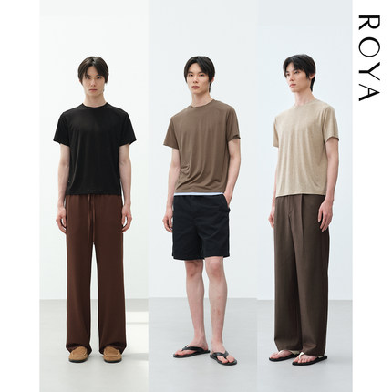 ROYA | 105G天丝羊毛轻薄无感圆领合身短袖T恤 夏季新品裸感清凉