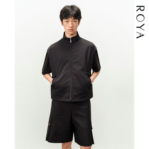 ROYA丨尼龙立领拉链马甲进口哑光防泼水可调节织带极简机能轻量