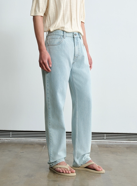 ROYA | 美国康龙CONE 复古浅蓝牛仔裤水洗磨白浅蓝牛仔裤男春款