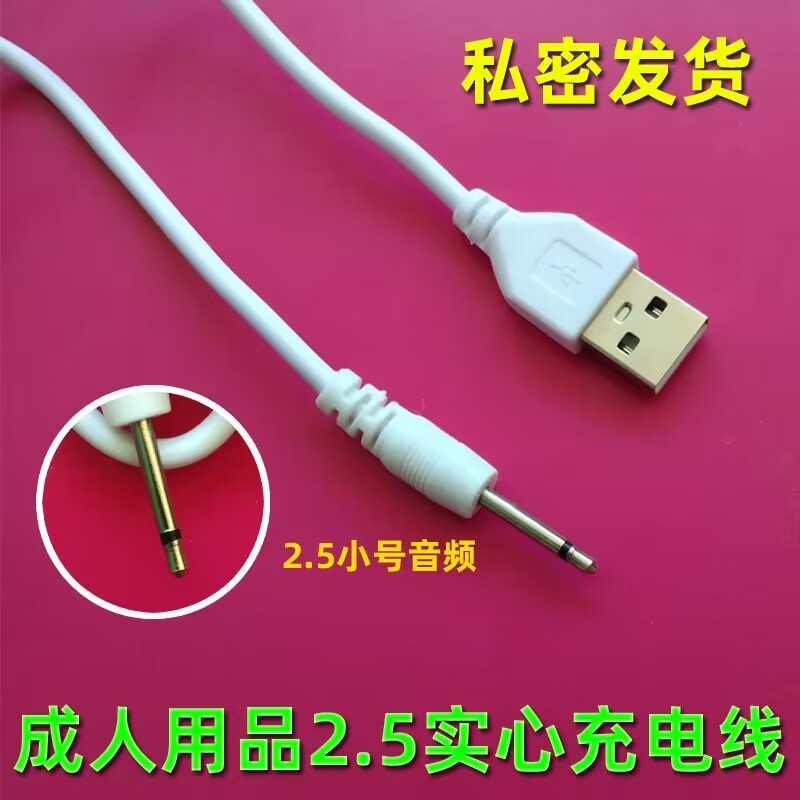 成人用品充电线振动按摩棒按摩器情趣用品2.5mm实心针孔充电器线
