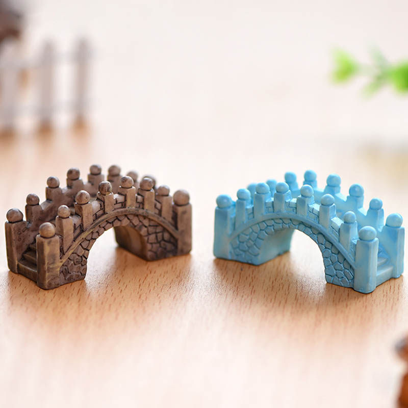 微景观手工造景树脂桥摆件中式复古江南小桥创意桥梁建筑河流配饰