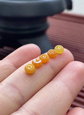 天然翡翠A货黄翡算盘珠小扣子小平安扣diy手链手串隔片隔珠垫片