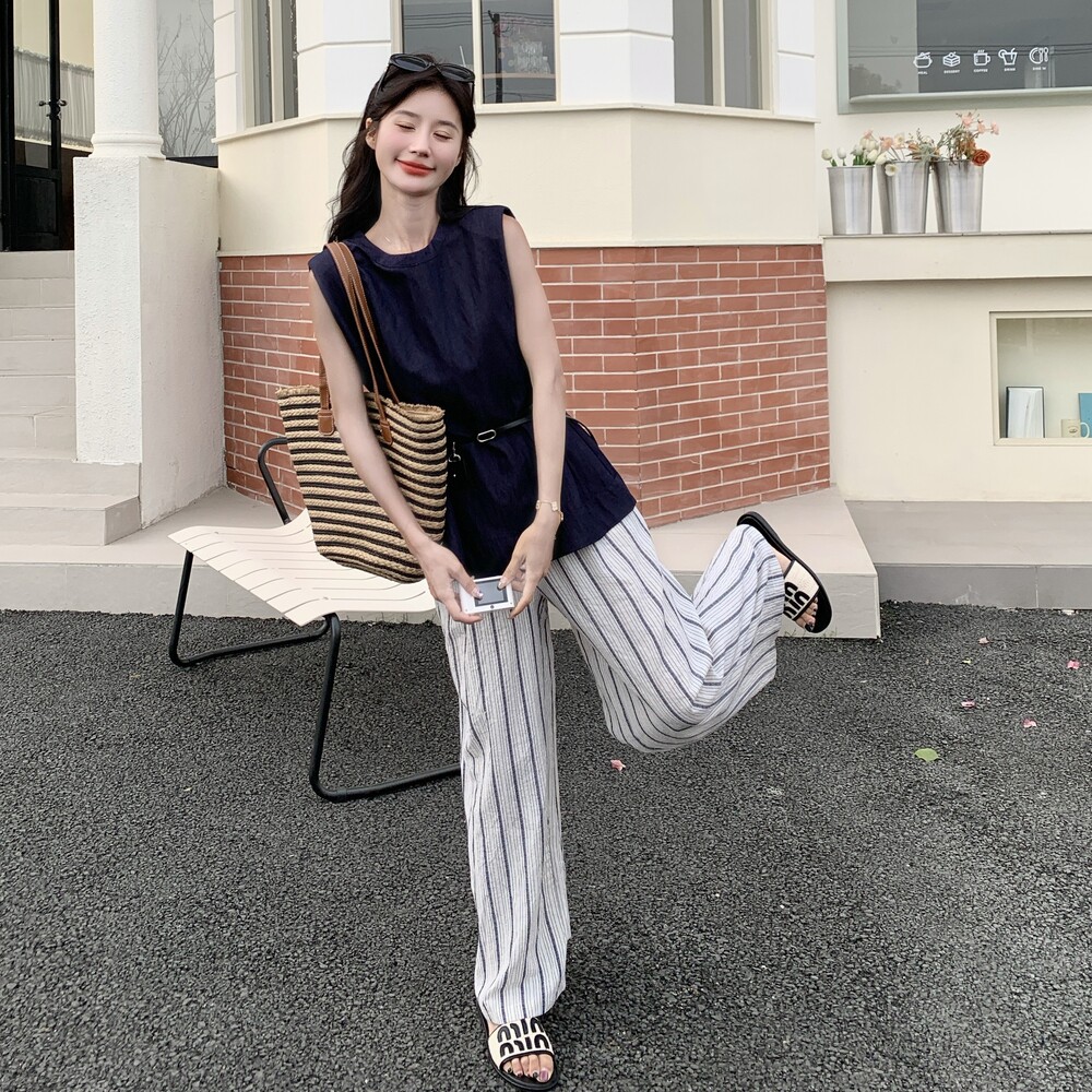 夏款上新2D037-8853-P165-K248背心套装送腰带,女装套装/套裙,2D037