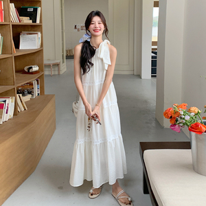 新款2D037-8825-P135-K208挂脖绑带温柔仙女裙图片