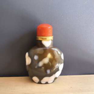 马达加斯加缠丝玛瑙鼻烟壶少数民族特色手工艺品男士把玩收藏用品