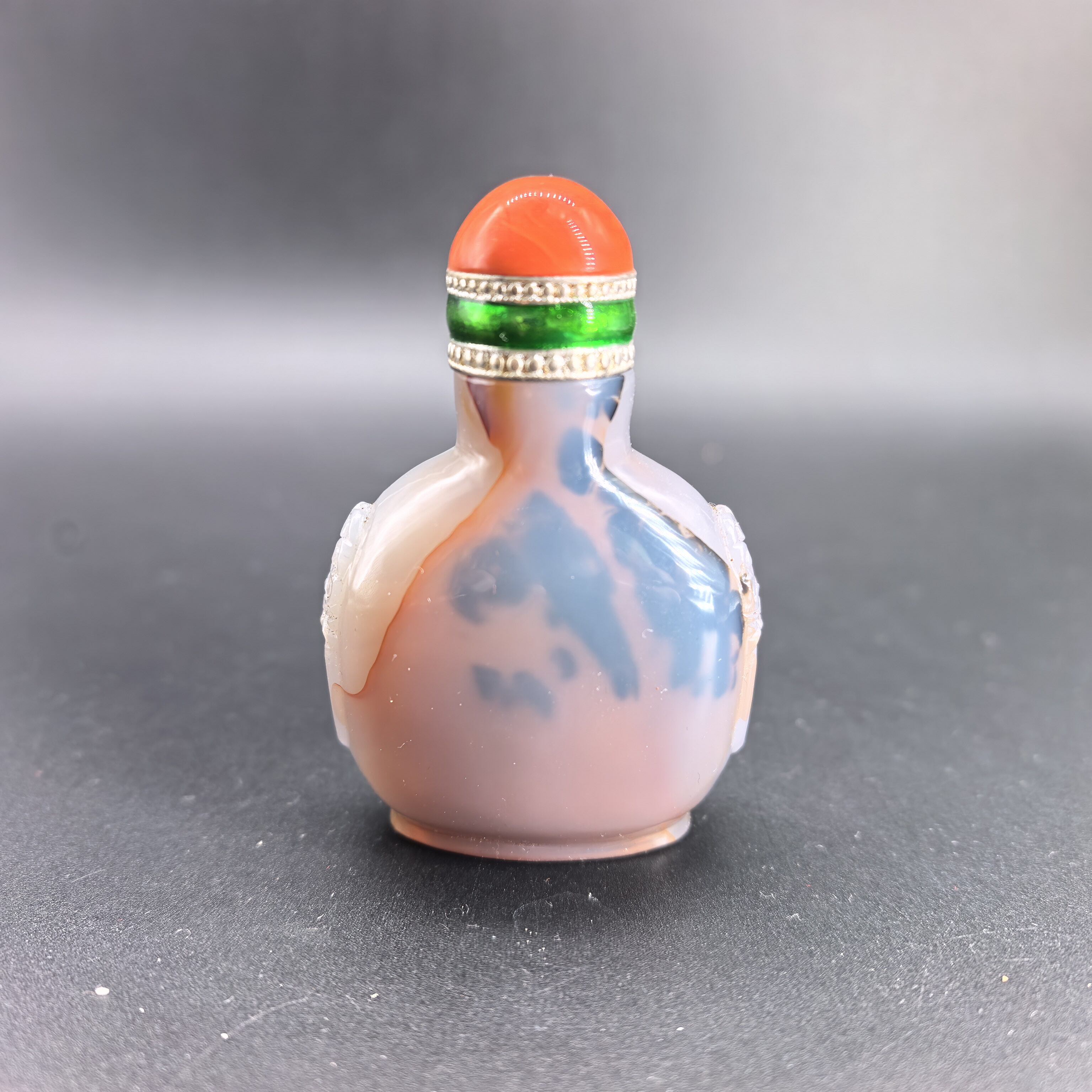 天然玛瑙鼻烟壶纯手工制作蒙古族特色手把件文玩收藏摆件民族礼品