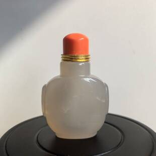 蒙古勒津天然玛瑙鼻烟壶纯手工制作蒙古族特色手工艺品回礼摆件品