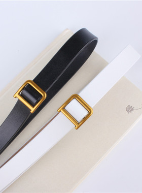 黑色白色真皮装饰皮带女时尚细腰带搭配牛仔裤腰带配连衣裙子毛衣