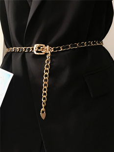 编织女士皮带配牛仔裤金属腰链细款高级感裙子腰带束腰ins潮腰封