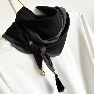 棉麻围巾女秋季薄款丝巾披肩百搭冬天保暖围脖流苏三角巾护颈纱巾