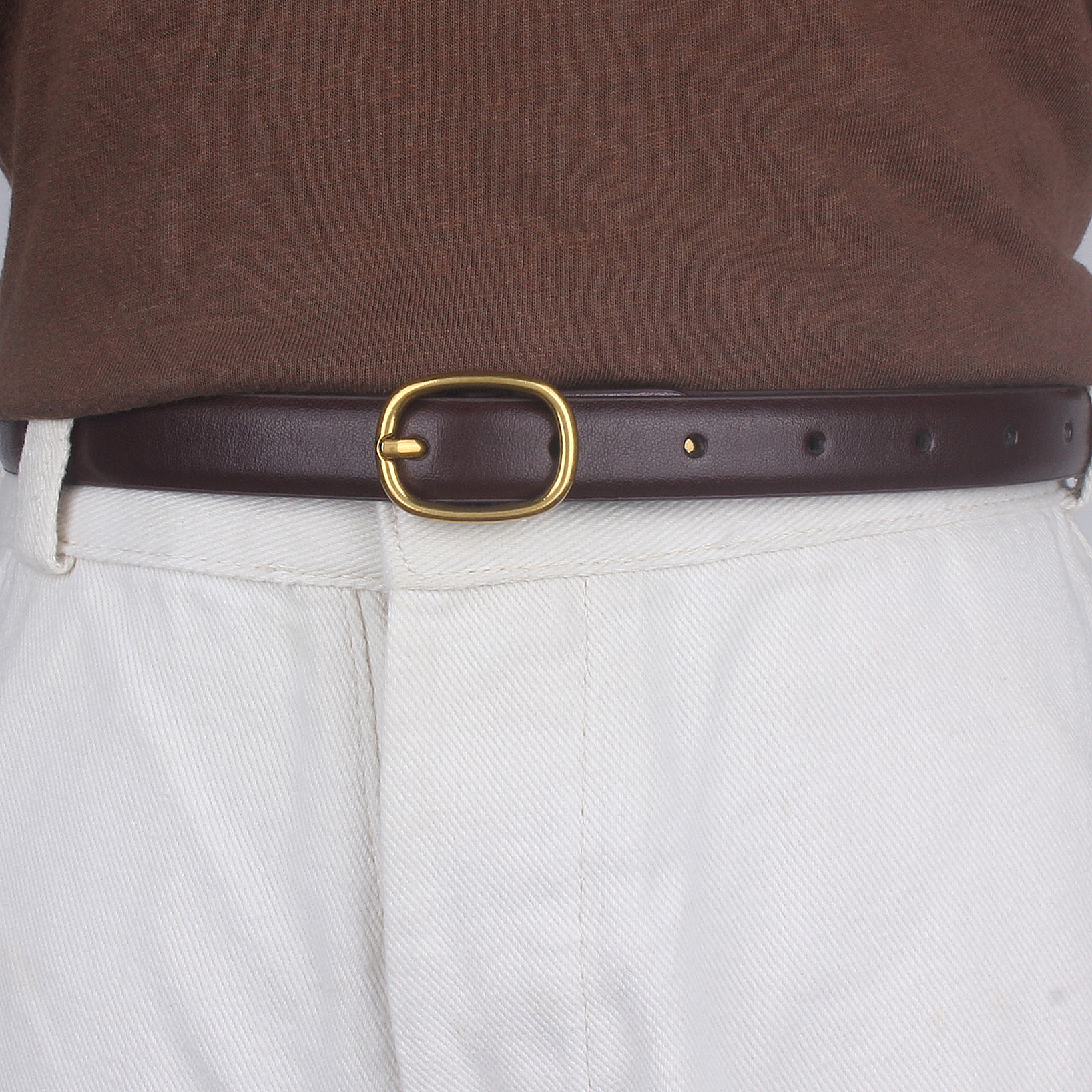 女士简约百搭牛皮针扣皮带