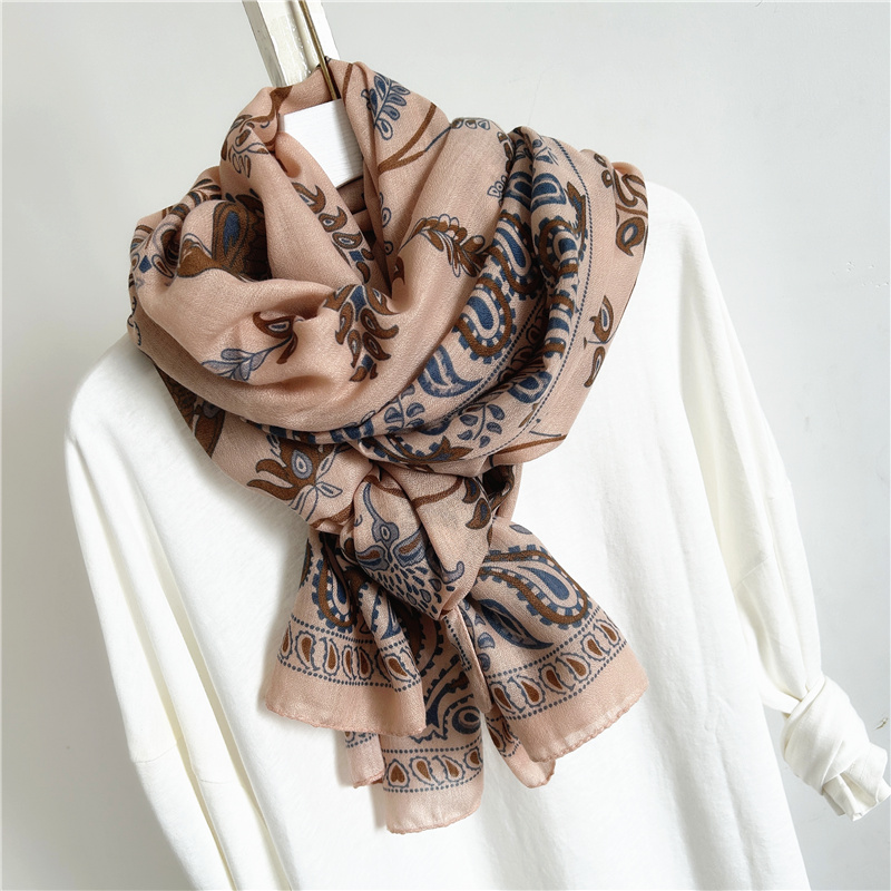 柔软围巾女冬季韩版百搭春秋棉麻丝巾护颈围脖披肩两用文艺纱巾